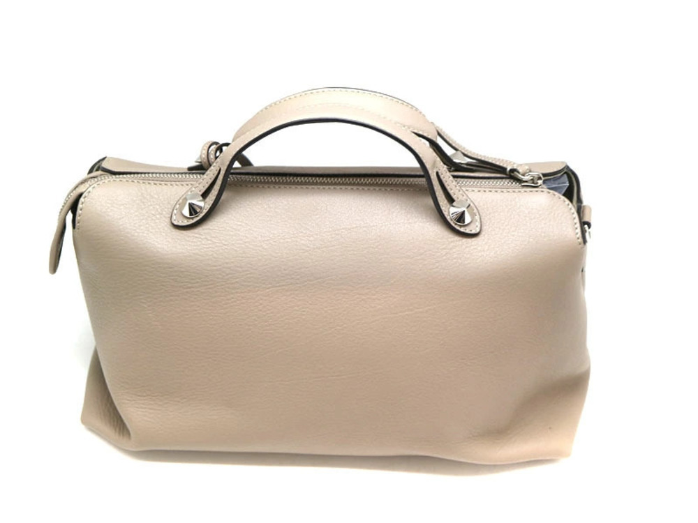 Fendi Leather The Bag By Handbag Shoulder Way Beige